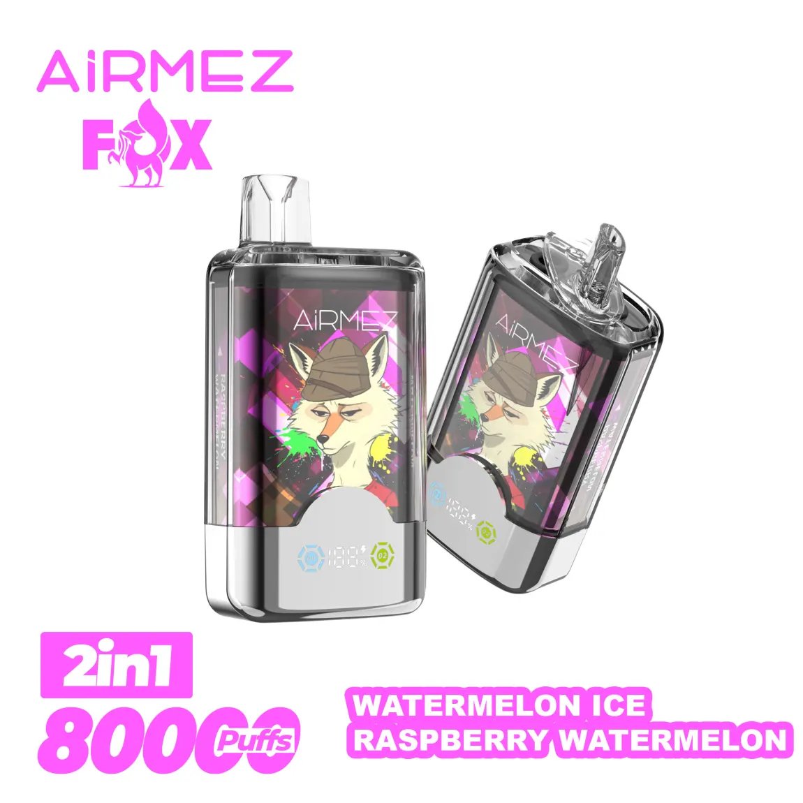 Airmez Fox 2-in-1 80,000 Puffs Disposable Vape | Dual Mesh & Smart LED | EU Stock - Image 5