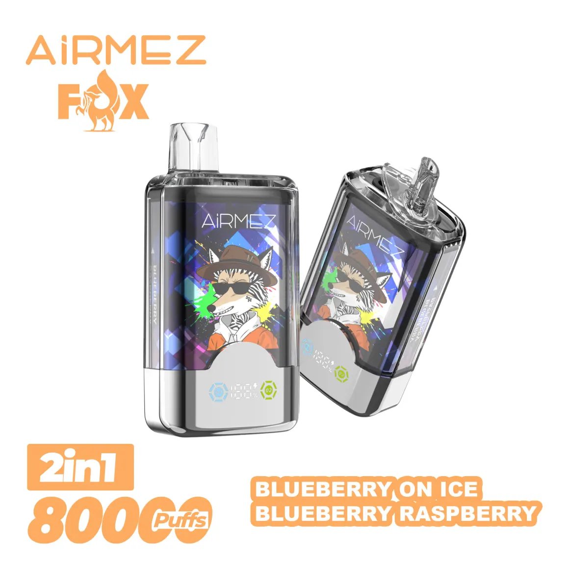 Airmez Fox 2-in-1 80,000 Puffs Disposable Vape | Dual Mesh & Smart LED | EU Stock - Image 6