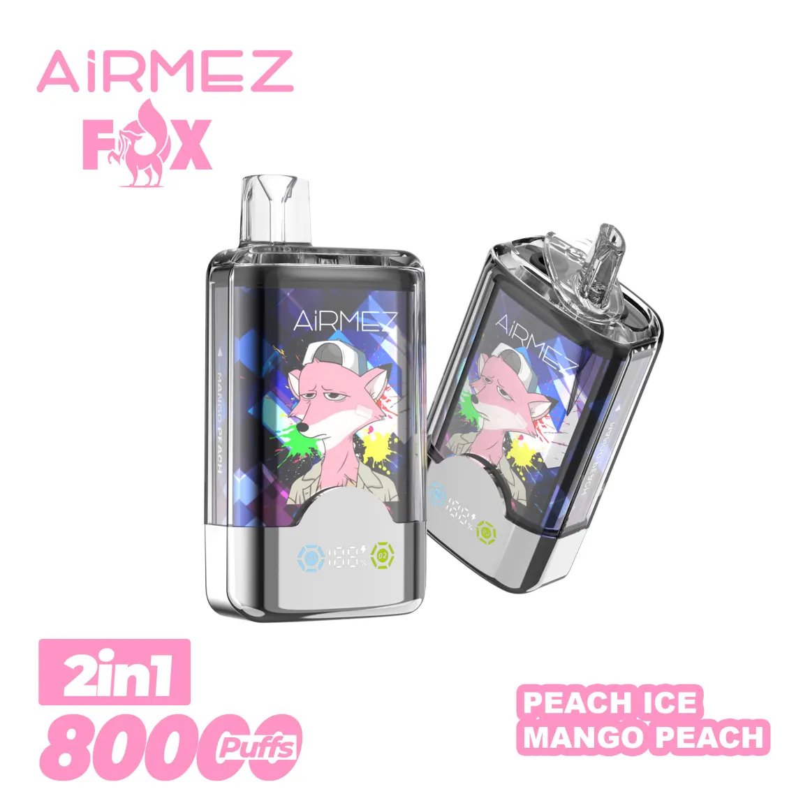 Airmez Fox 2-in-1 80,000 Puffs Disposable Vape | Dual Mesh & Smart LED | EU Stock - Image 7