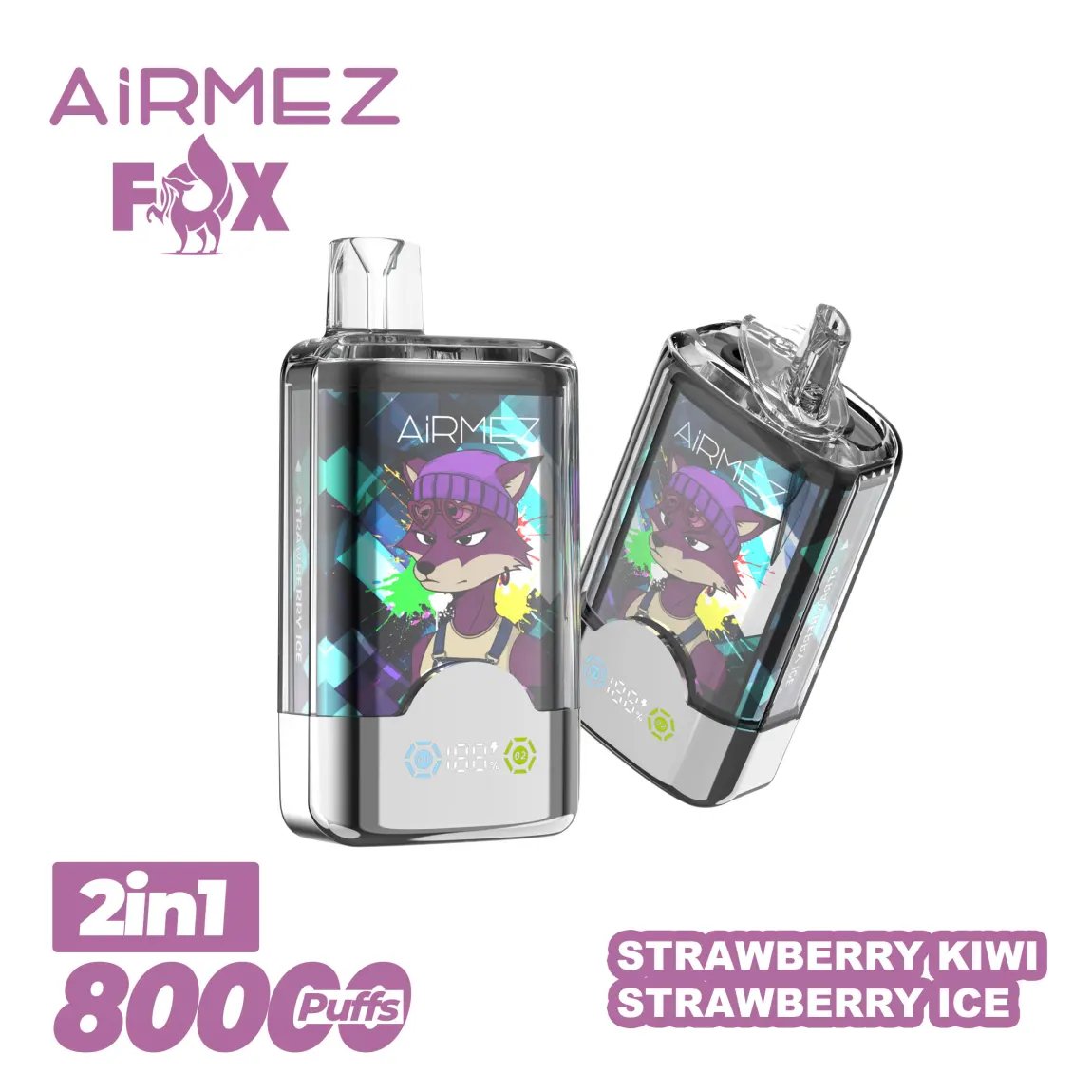 Airmez Fox 2-in-1 80,000 Puffs Disposable Vape | Dual Mesh & Smart LED | EU Stock - Image 8