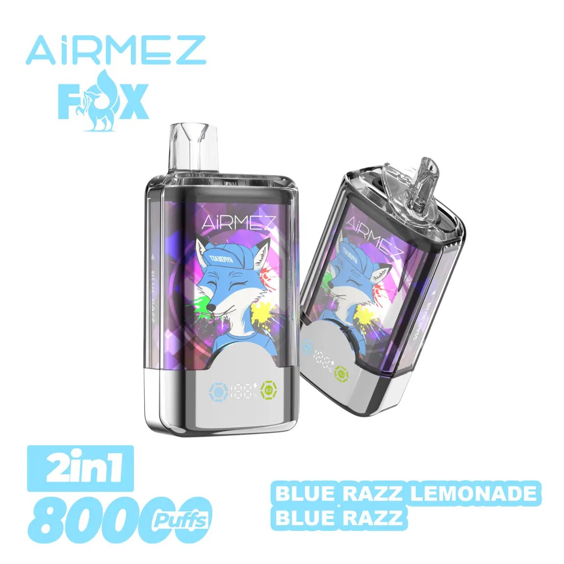 Airmez Fox 2-in-1 80,000 Puffs Disposable Vape | Dual Mesh & Smart LED | EU Stock - Image 10