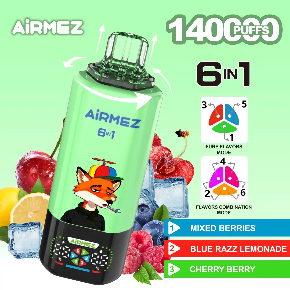 Airmez Fox 6-in-1 140K Puffs (EU Stock) | The Ultimate Flagship Smart Disposable Vape - Image 10