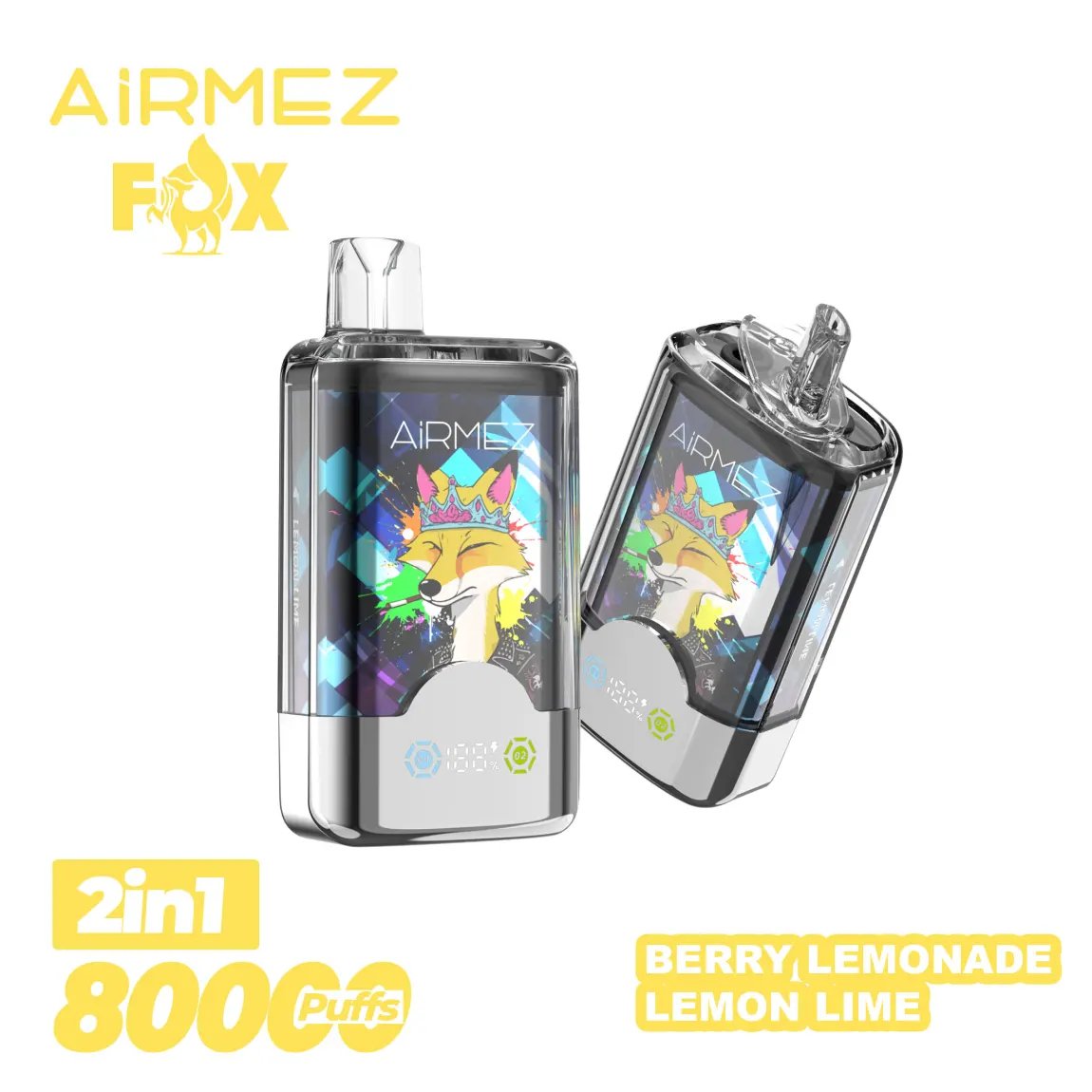 Airmez Fox 2-in-1 80,000 Puffs Disposable Vape | Dual Mesh & Smart LED | EU Stock - Image 11