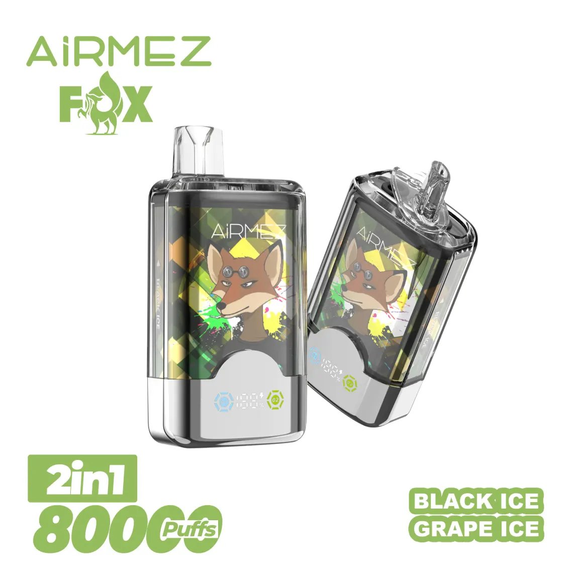 Airmez Fox 2-in-1 80,000 Puffs Disposable Vape | Dual Mesh & Smart LED | EU Stock - Image 12